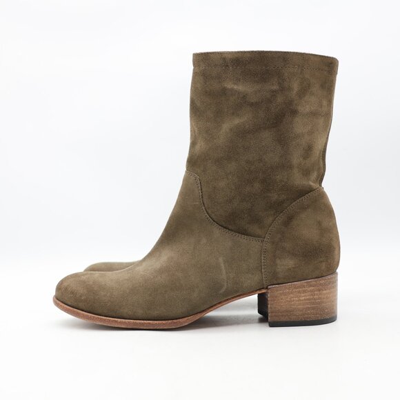 Alberto Fermani Olive Green Suede Women's EU Size 38 Pull On Boots Made in Italy - Picture 4 of 9